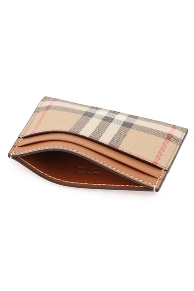 Shop Burberry Card Holder With Tartan Pattern In Multicolor