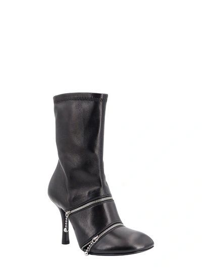 Shop Burberry Leather Ankle Boots With Frontal Zip