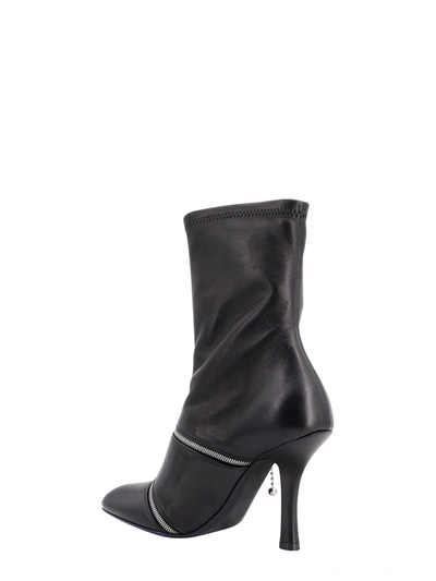 Shop Burberry Leather Ankle Boots With Frontal Zip