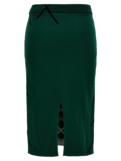 Shop Burberry Argyle Pattern Skirt Skirts Green