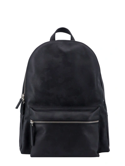 Shop Orciani Leather Backpack With Camouflage Effect