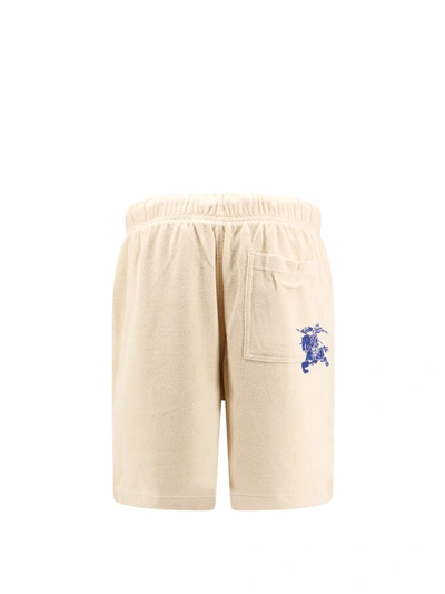 Shop Burberry Terry Fabric Bermuda Shorts With Ekd Embroidery