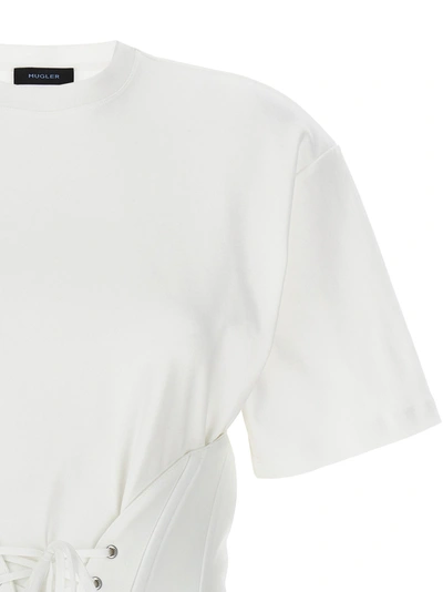 Shop Mugler Corset T-shirt White