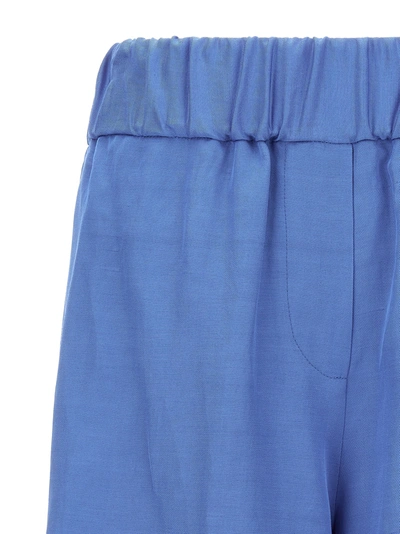 Shop Alberto Biani Elastic Shorts At The Waist Bermuda, Short Light Blue