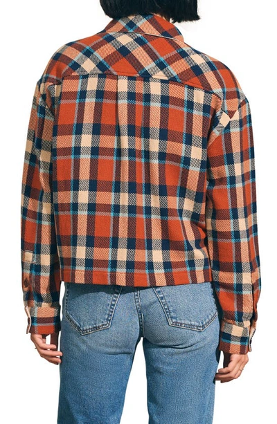 Faherty Surf Flannel Overshirt Jacket In Hunter Umber Plaid