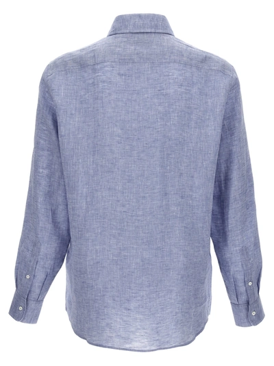 Shop Brunello Cucinelli Linen Shirt Shirt, Blouse Light Blue