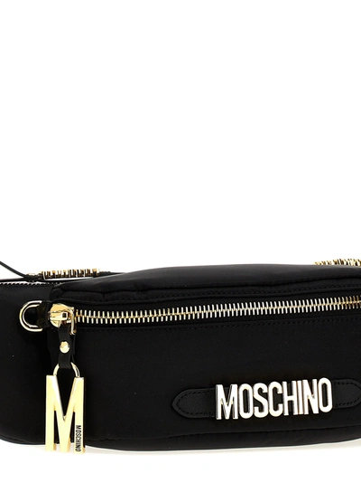 Shop Moschino Logo Fanny Pack Crossbody Bags Black