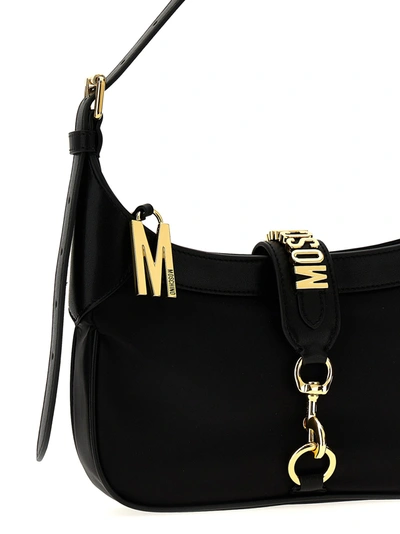 Shop Moschino Logo Shoulder Bag Shoulder Bags Black