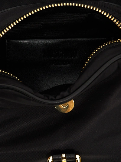 Shop Moschino Logo Shoulder Strap Hand Bags Black
