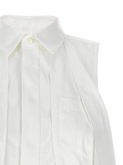 Shop Sacai Sleeveless Shirt Shirt, Blouse White