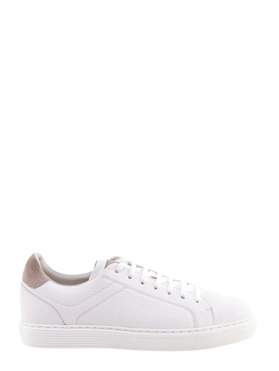 Shop Brunello Cucinelli Leather Sneakers With Suede Details