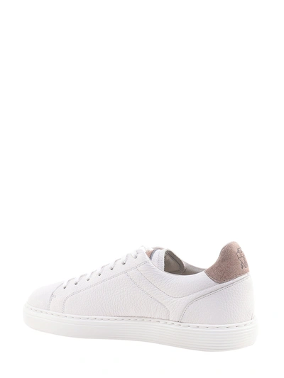 Shop Brunello Cucinelli Leather Sneakers With Suede Details