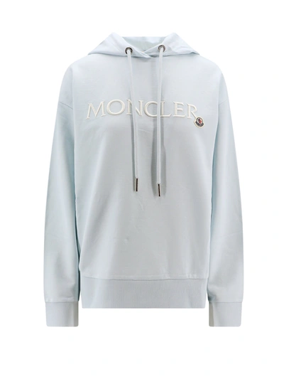 Shop Moncler Cotton Sweatshirt With Embroidered Logo