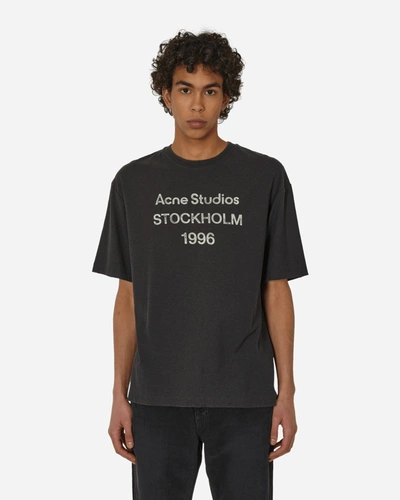 Shop Acne Studios Logo Relaxed Fit T-shirt Faded In Black