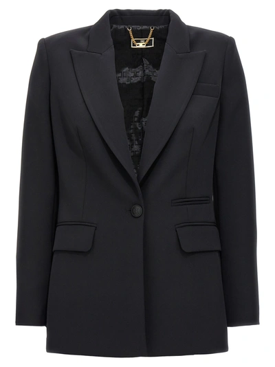 Shop Elisabetta Franchi Single-breasted Blazer Blazer And Suits In Black
