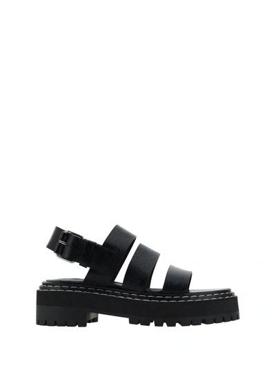 Shop Proenza Schouler Lug Sole Sandals In Black
