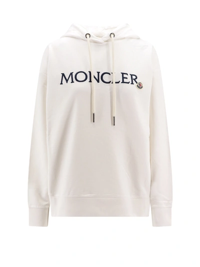 Shop Moncler Cotton Sweatshirt With Embroidered Logo
