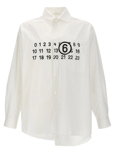 Shop Mm6 Maison Margiela Patchwork Shirt Shirt, Blouse In White
