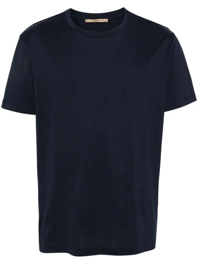 Shop Nuur Roberto Collina Short Sleeves Crew Neck T-shirt Clothing In Blue