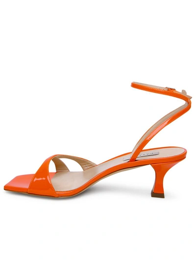 Shop Casadei 'geraldine' Tulip Leather Sandals In Orange