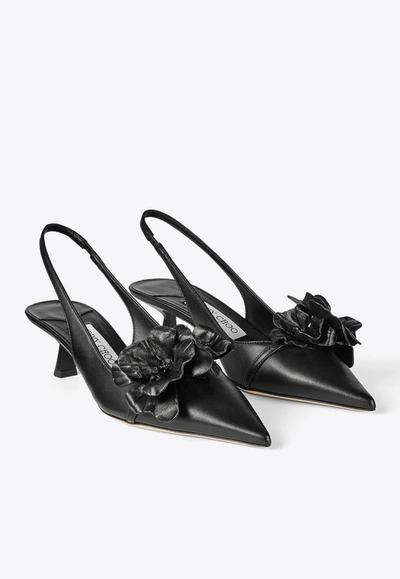 Jimmy Choo Amita 45 Nappa Leather Slingback Pumps In Black