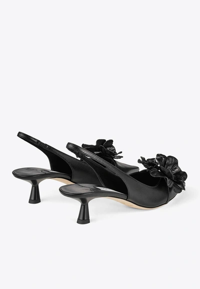 Jimmy Choo Amita 45 Nappa Leather Slingback Pumps In Black