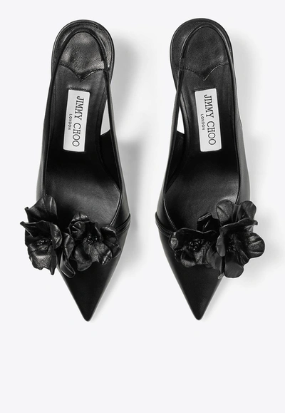 Jimmy Choo Amita 45 Nappa Leather Slingback Pumps In Black