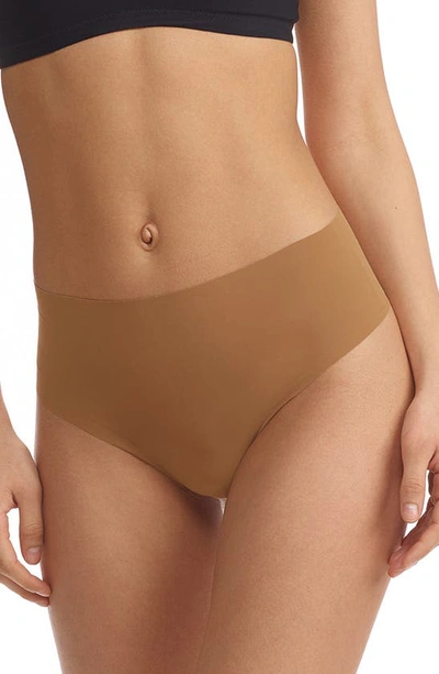 Shop Commando Classic Mid Rise Thong In Caramel