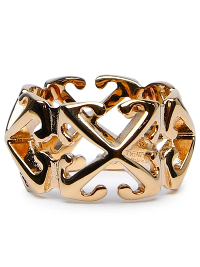 Shop Off-white 'multi Arrow' Gold Brass Ring