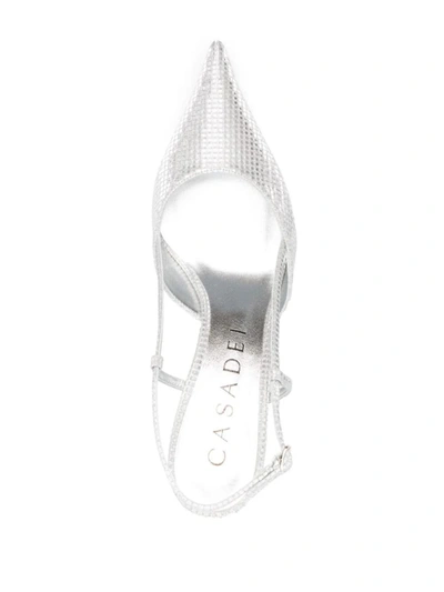 Shop Casadei Chanel Diadem Pump Shoes In Grey
