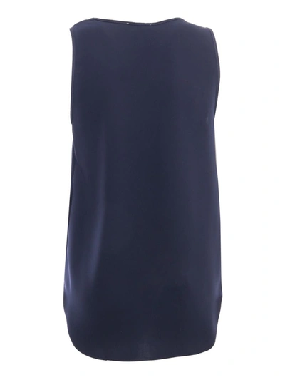 P.a.r.o.s.h Sleeveless Scoop Neck Blouse In Blue
