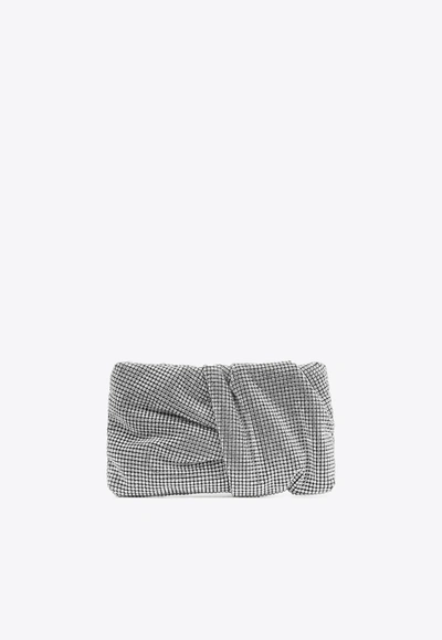 Shop Jimmy Choo Bonny Crystal Mesh Clutch Bag In Silver