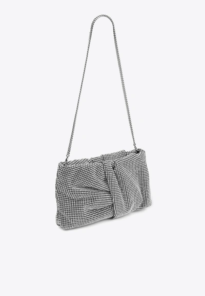 Shop Jimmy Choo Bonny Crystal Mesh Clutch Bag In Silver