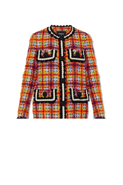 Shop Dsquared2 Tweed Coat In Orange