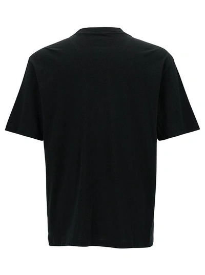 Shop Amiri Black T-shirt With Distressed Arts District Print In Cotton Man