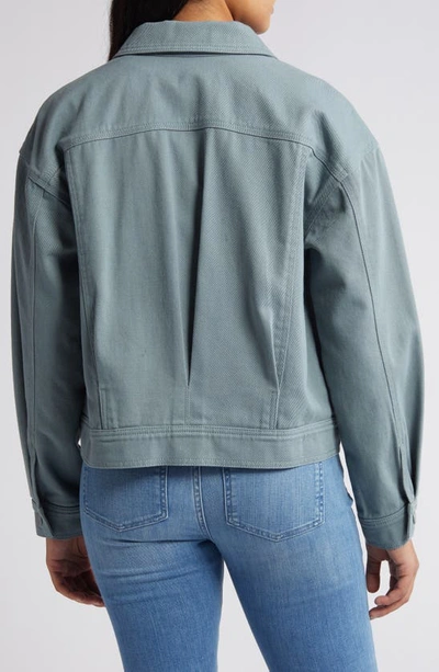 Shop Wit & Wisdom Cotton Twill Utility Jacket In Dusty Slate