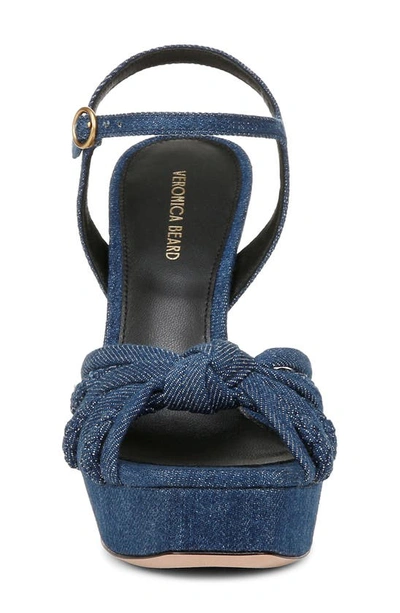 Shop Veronica Beard Flavia Ankle Strap Platform Sandal In Mountain Blue