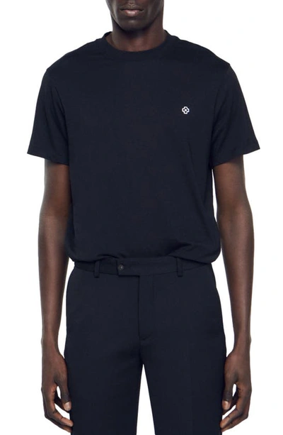 Shop Sandro Cross Cotton T-shirt In Black
