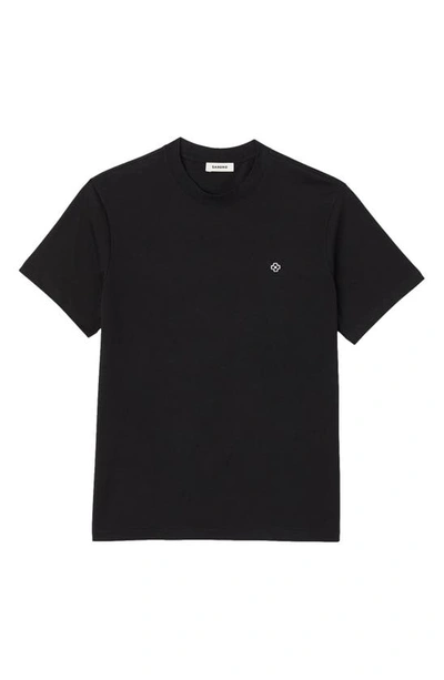 Shop Sandro Cross Cotton T-shirt In Black