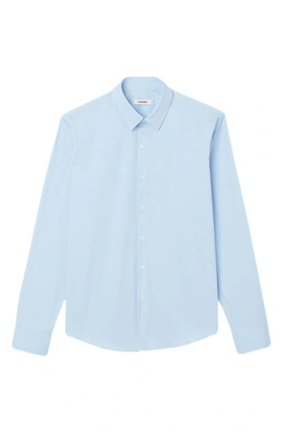 Shop Sandro Fitted Stretch Button-up Shirt In Sky Blue
