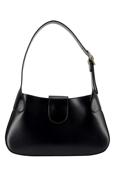 Shop Sandro Sweet Janet Leather Shoulder Bag In Black