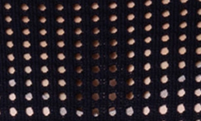 Shop Akris Punto Cotton Open Stitch Sweater In Navy
