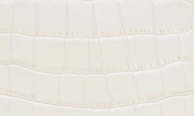 Shop Maje Mini M Croc Embossed Leather Crossbody Bag In Vanilla Ecru