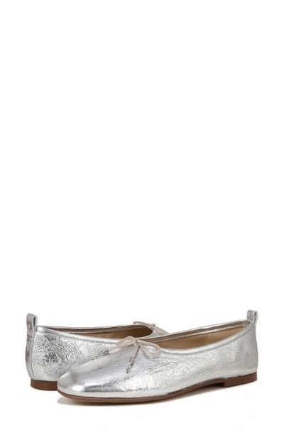 Shop Sam Edelman Ari Ballet Flat In Soft Silver