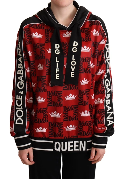 Shop Dolce & Gabbana Multicolor Dg Queen Hooded Sweatshirt Sweater