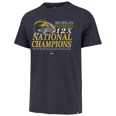 Shop 47 ' Navy Michigan Wolverines 12-time Football National Champions Franklin T-shirt