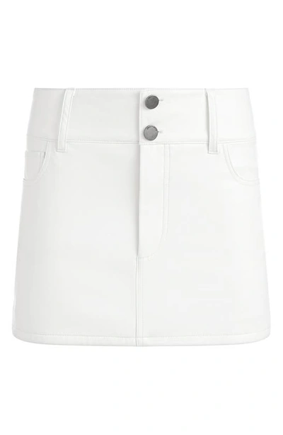 Shop Alice And Olivia Laika Faux Leather Miniskirt In Off White