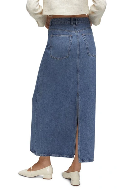 Shop Mango Denim Maxi Skirt In Medium Blue