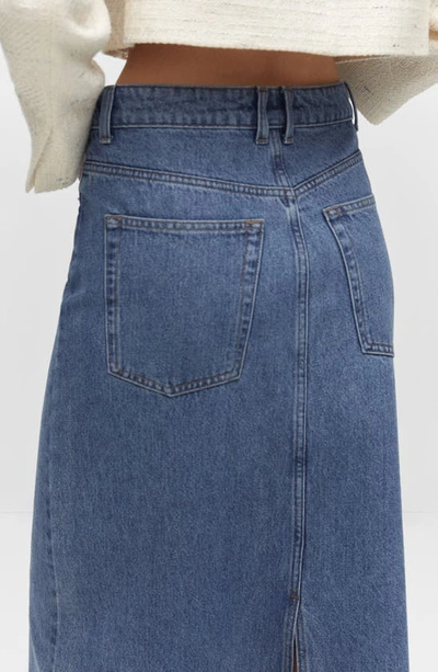 Shop Mango Denim Maxi Skirt In Medium Blue
