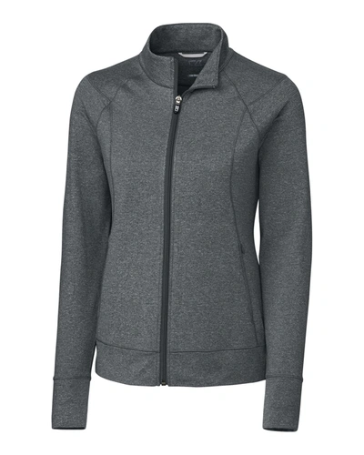 Shop Cutter & Buck Shoreline Heathered Womens Full Zip Jacket In Grey